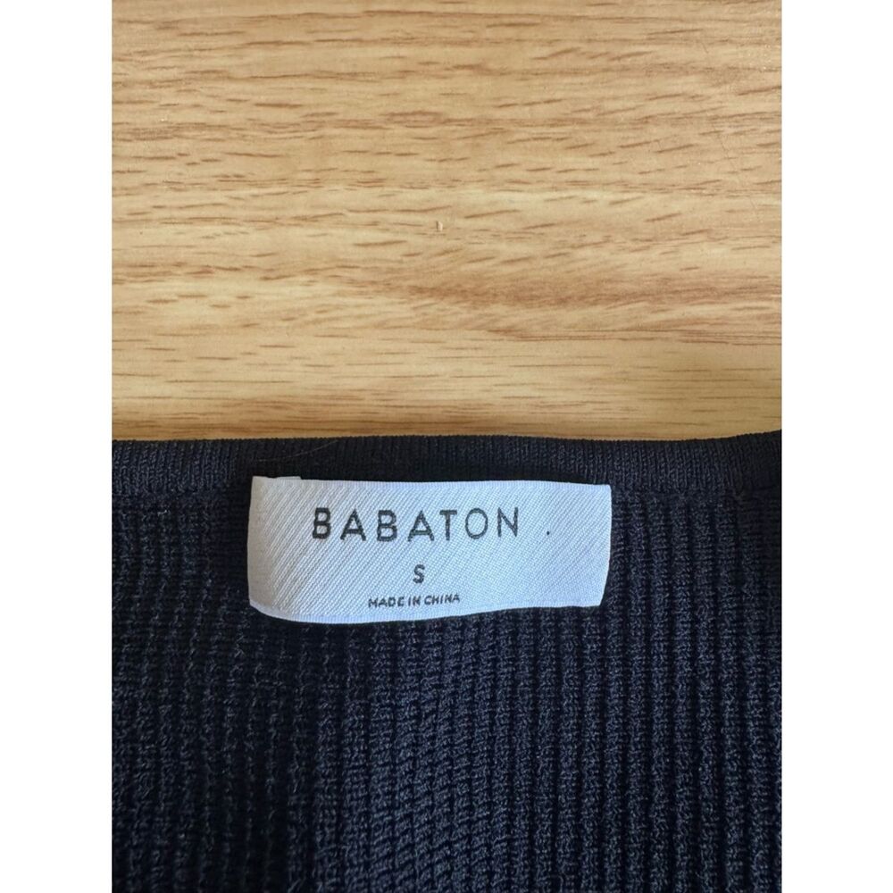 Aritzia Babaton Women's Sculpt Knit Deep V Neck Tank Top in Black Size Small - Picture 5 of 7